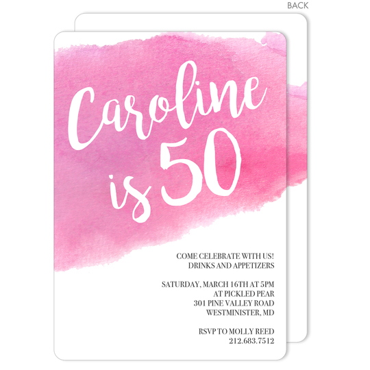 Pink Big Swash Invitations